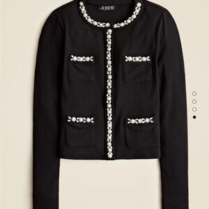 Jcrew XL vintage pearl trim lady jacket